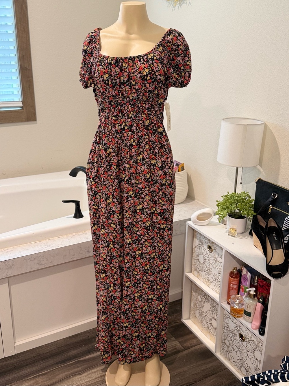 Rewind Floral Wide Leg Jumpsuit — Size Large NWT